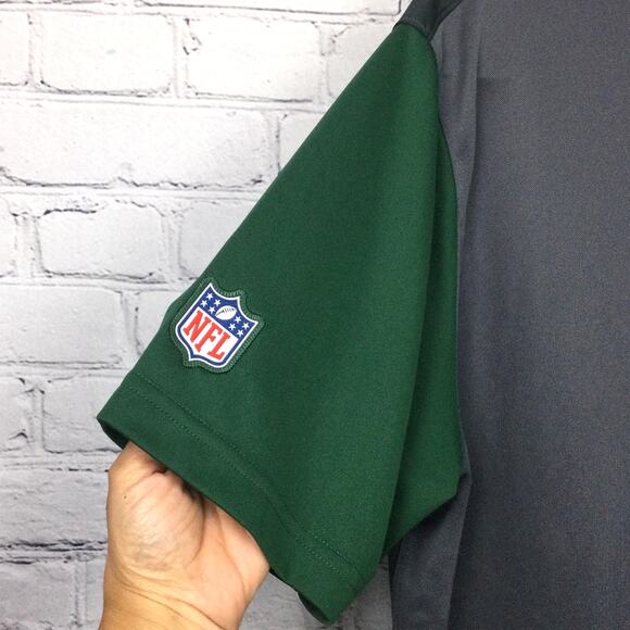 NFL Onfield Apparel Jets Nike Dri-Fit Men's Preppy Collared Golf Polo Gray L - Picture 8 of 11
